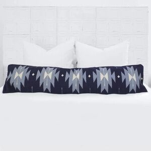 The Citizenry Nizado 48” Lumbar Pillow Indigo‎ Wool 12x48